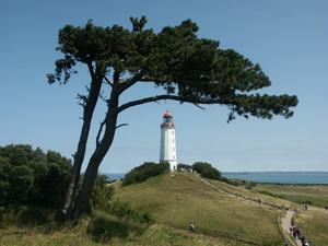 Insel Hiddensee bei Rügen mit Leuchtturm